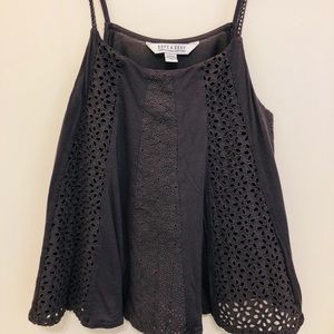 Flowy Charcoal Lace Top